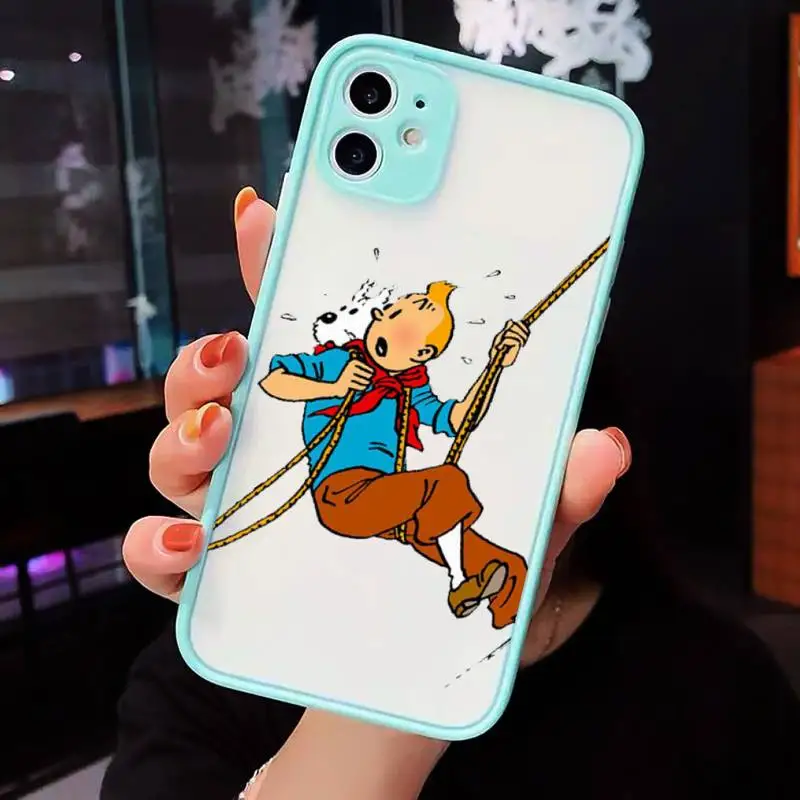 

The Adventures of Tintin Phone Cases Matte For iPhone 12 Mini 11 Pro XR XS Max 7 8 Plus X Hard PC Back Cover