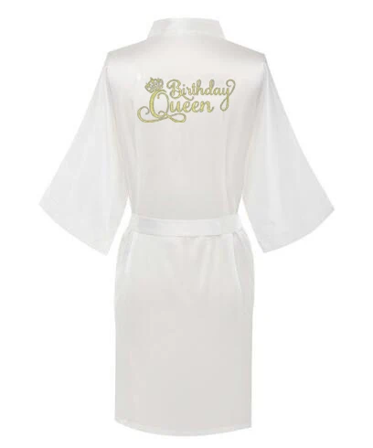 Халат кимоно Женский шелковый халаты для дня рождения пикантный атласный темно