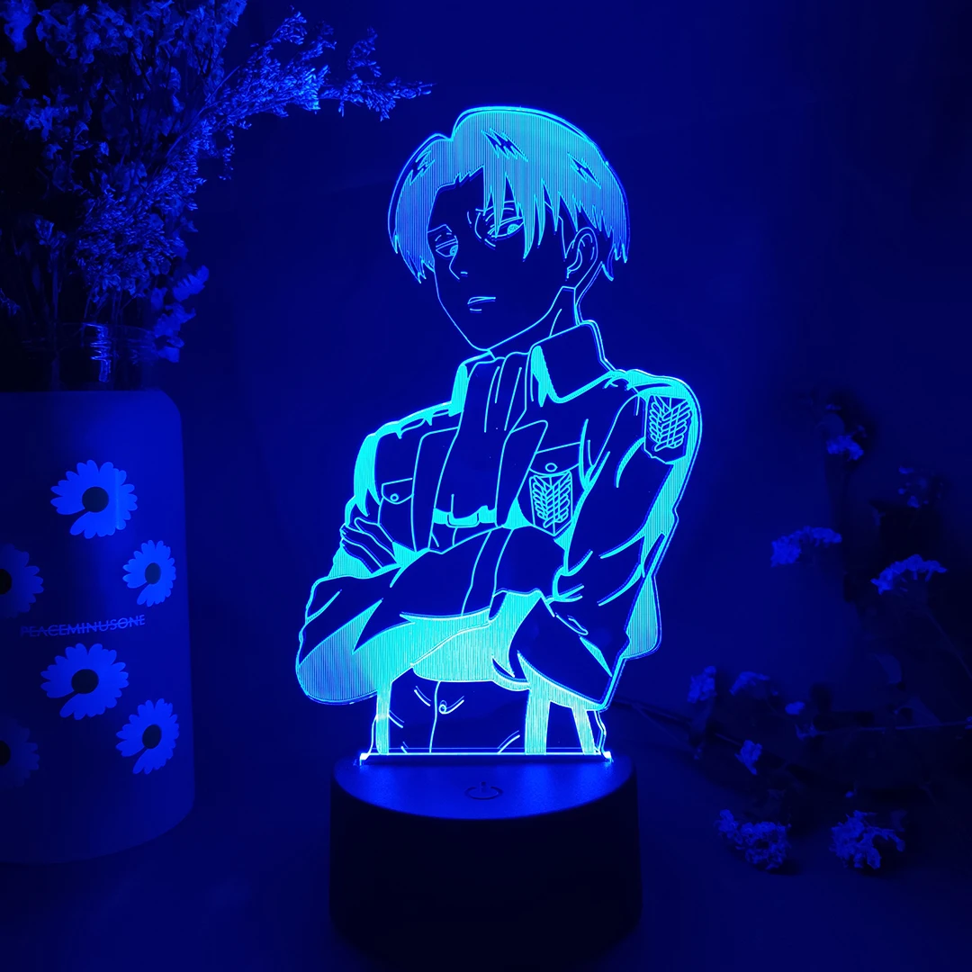 Ночник Levi Ackerman 3D атака на Титанов светодиодный ные сенсорные светильники в