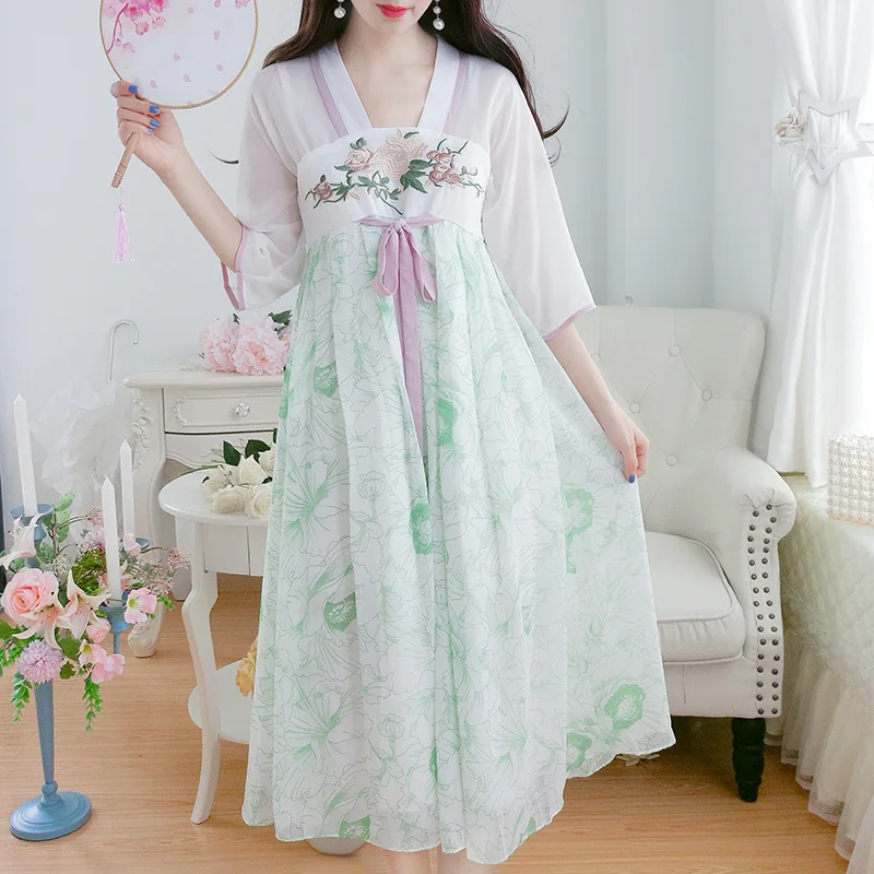 Новинка 2020 модное женское платье платья ханьфу в китайском стиле с вышивкой