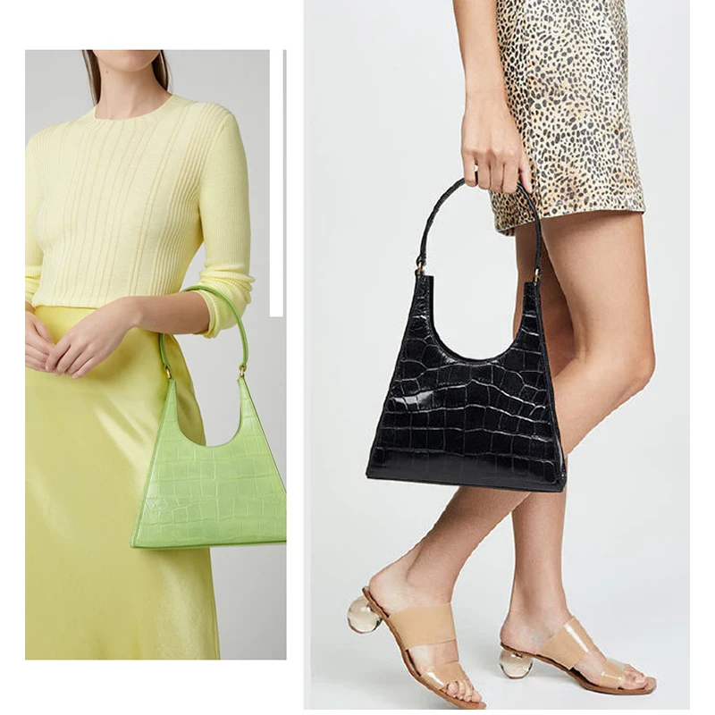 

Designer Crocodile Pattern Triangle Women 's Baguette Bags 2021 Fashion Women Shoulder Underarm Bag Tote Handbags Lady Purse