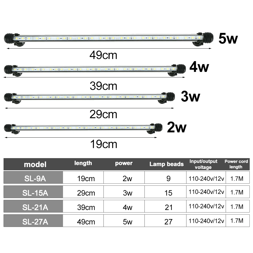 Светодиодные аквариумные лампочки Водонепроницаемый освещение для аквариума