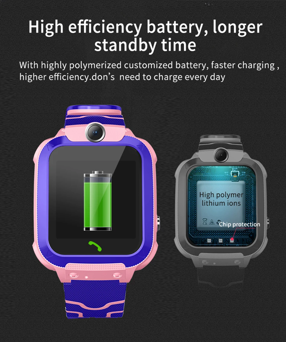 

Children's Smart Watch Kids SOS Phone Watch Smartwatch Use Sim Card Photo Waterproof IP67 Kids Gift for IOS Android