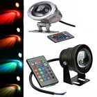 Водонепроницаемый светодиодный RGB прожектор 10 Вт 15 Вт, подводный светильник для фонтана, бассейна, пруда, аквариума, точечный светильник, лампа для улицы, сада, 12 В постоянного тока, 110 В переменного тока
