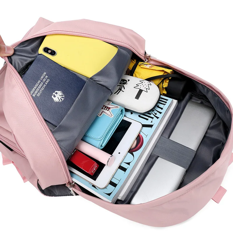 Double Shoulder Backpack for Female High School Students Schoolbag Campus Backpack Leisure Travel Bag 2021