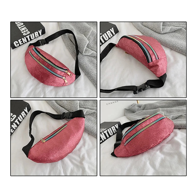 Поясная голографическая сумка для женщин забавная дорожная блестящая поясная