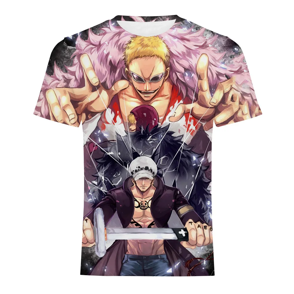 

2021 new Anime Tshirt Summer Men's and women Funny Print One Piece 3d T-shirt Male Hip hop Streetwear O-Neck T Shirts tops&Tees