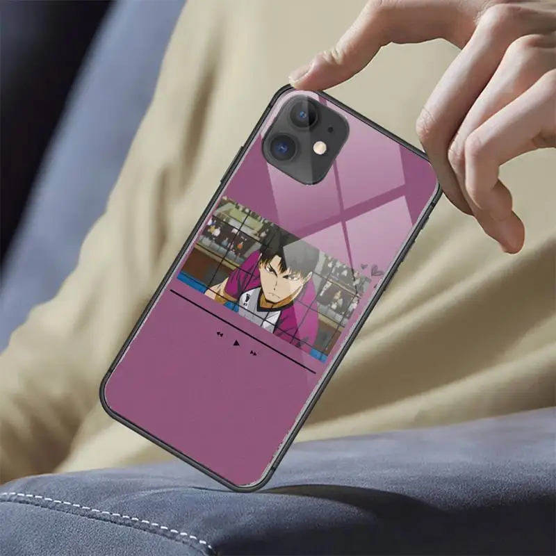 

anime Ushijima Wakatoshi Shiratorizawa Phone Case Tempered glass For iphone 6 6S 7 8 plus X XS XR 11 12 mini PRO MAX COVER