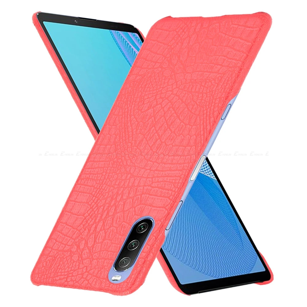 Жесткая задняя крышка из крокодиловой змеиной кожи для Sony Xperia Ace 10 8 Lite 5 1 II III XA2 Plus