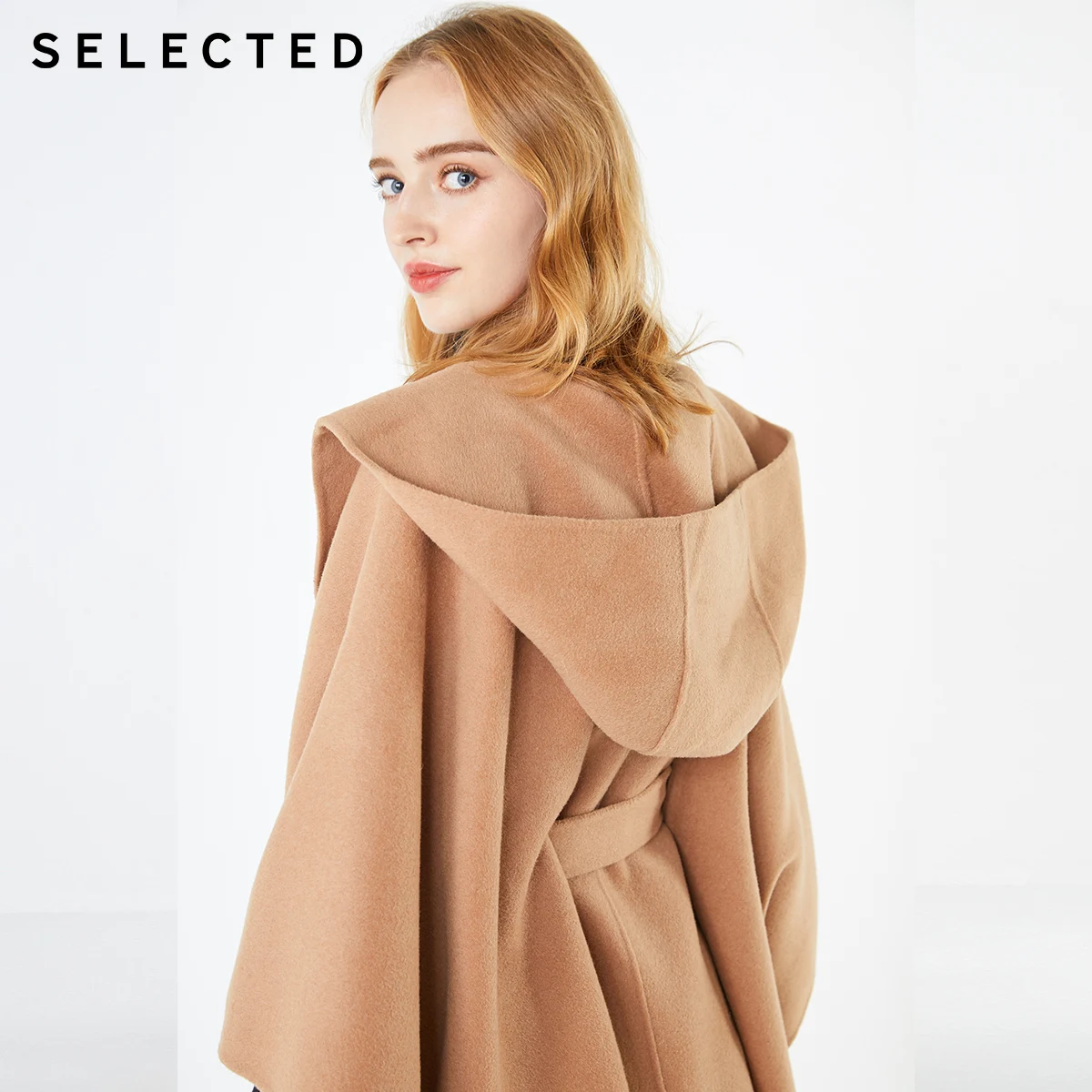 Женское шерстяное пальто с капюшоном силуэт силуэта SIG | 419427503|Женские пальто|