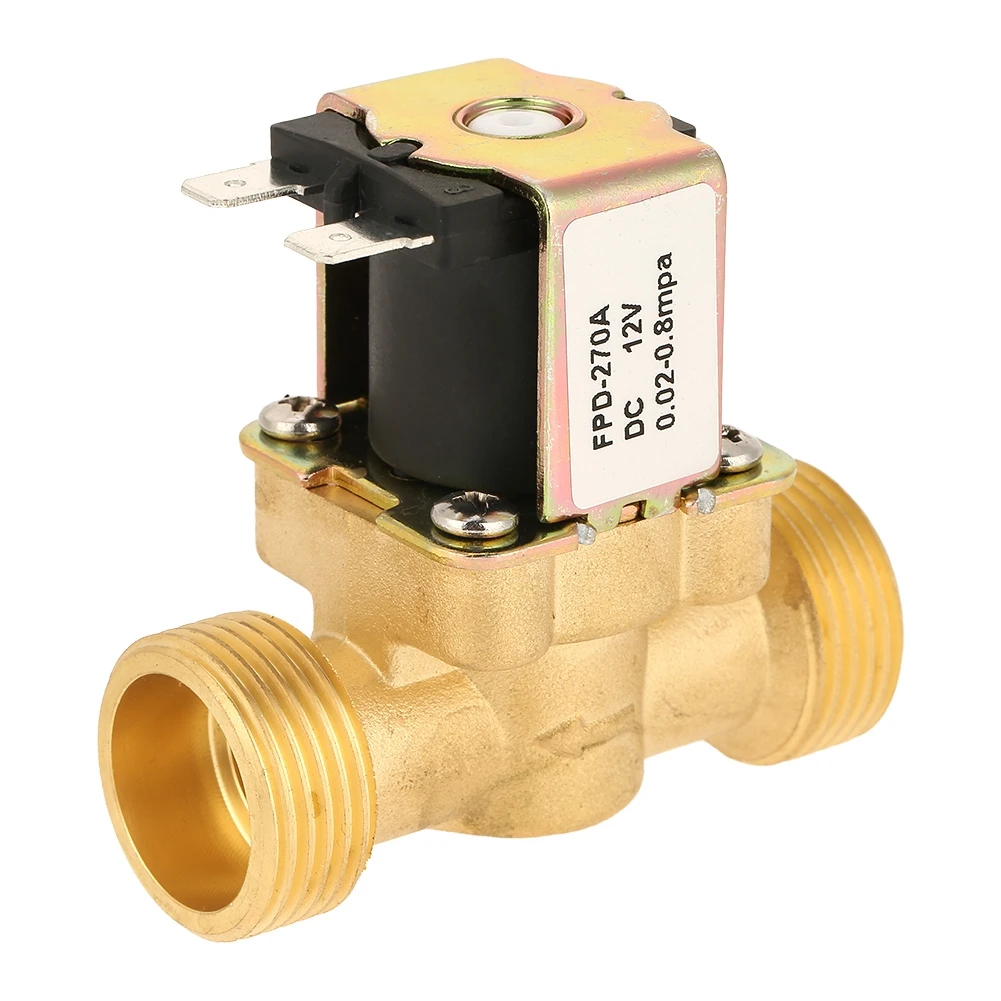 

1pc DC12V G3/4 Normal Closed Brass Electric Solenoid Valve For Water Normally Closed Pressurized Water Inlet Solenoid Valve
