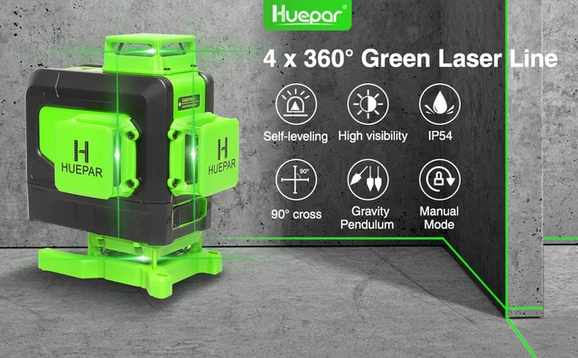 Huepar S04CG 16 lines 4D Cross Line Laser Level Bluetooth & Remote Control  Functions Green Beam Lines With Hard Carry Case - Price history & Review, AliExpress Seller - Alakazam Store