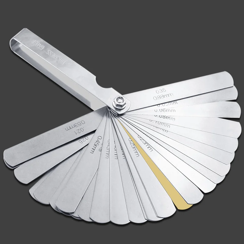 32pcs Range Finder Feeler Gauge Valve Teaching Feeler Gauge 0.04-0.88 mm Gap Size.0015-.035 Copper Sheet