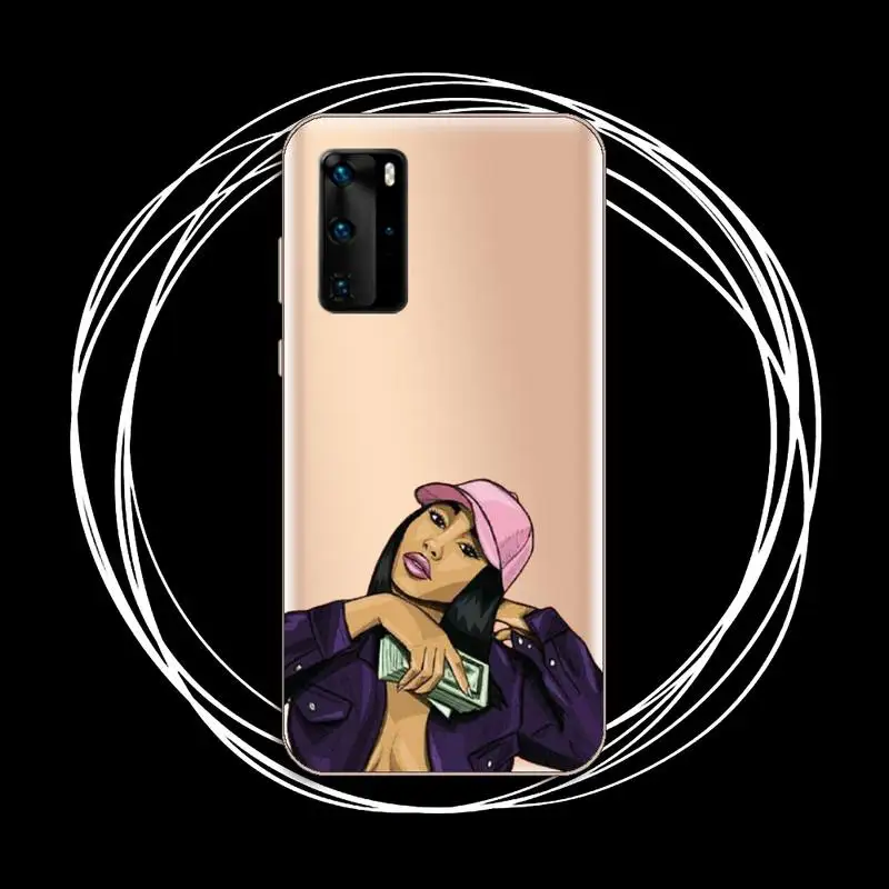 

black girl Phone Case Transparent for Huawei P20 P30 P40 honor 8 10i P smart 2019 Samsung A71 A21S S10 20 plus