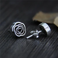 fyla mode hot sale beautiful rose flower design s925 sterling silver stud earring for ladies 8 80mm 2 40g wts010
