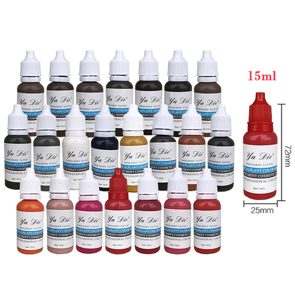 

1/2 oz. Permanent Makeup Micro Pigment Tattoo Ink Eyebrow Eyeliner Lip Body Tattoo Art Beauty Tools Tatoo Makeup Ink Set