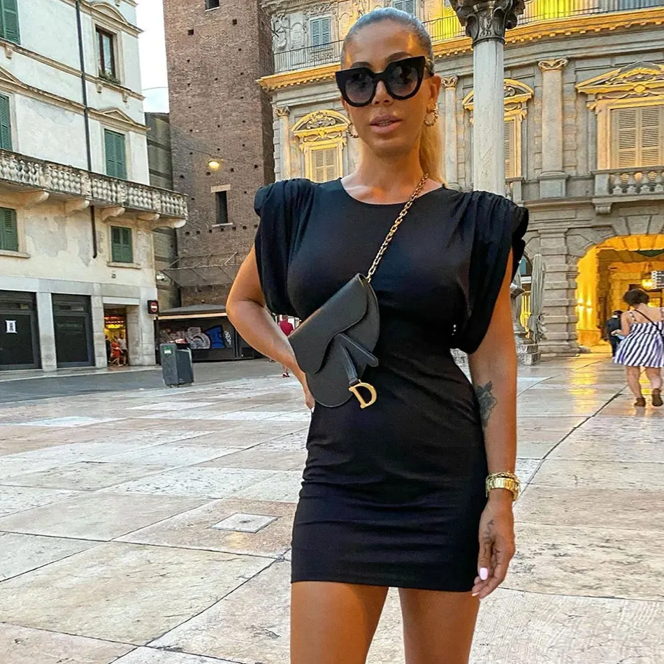 Новинка 2021 женские платья черное облегающее мини платье без рукавов с круглым