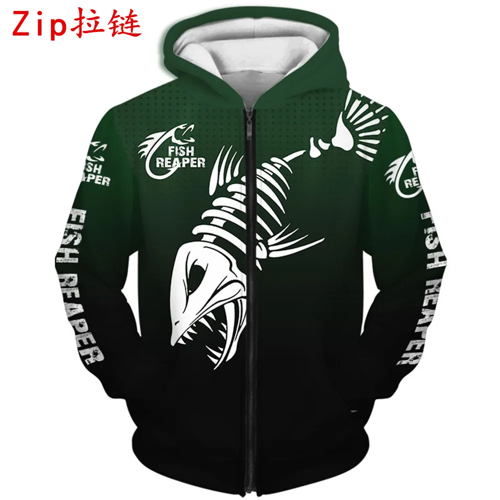 Модные мужские толстовки с 3D принтом рыбы Reaper повседневный спортивный костюм