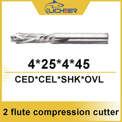 d4-25l UCHEER 2 флейты 3,175/4/5/6/8 мм сжатия фреза ЧПУ Инструмент для обработки МДФ зажим доска для деревообработки - Длина режущей кромки: d4-25l