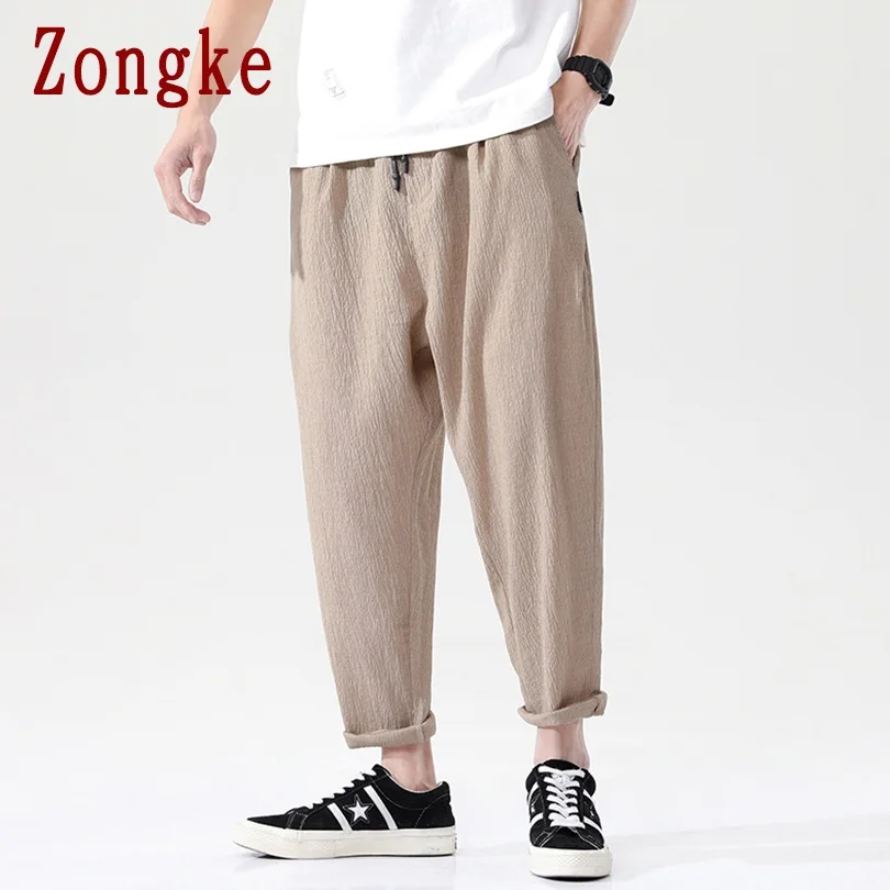 

Zongke Harem Casual Pants Men Clothing Japanese Fashion Sweatpants Men Ankle-Length Korean Fashion Mens Pants M-5XL 2021 New