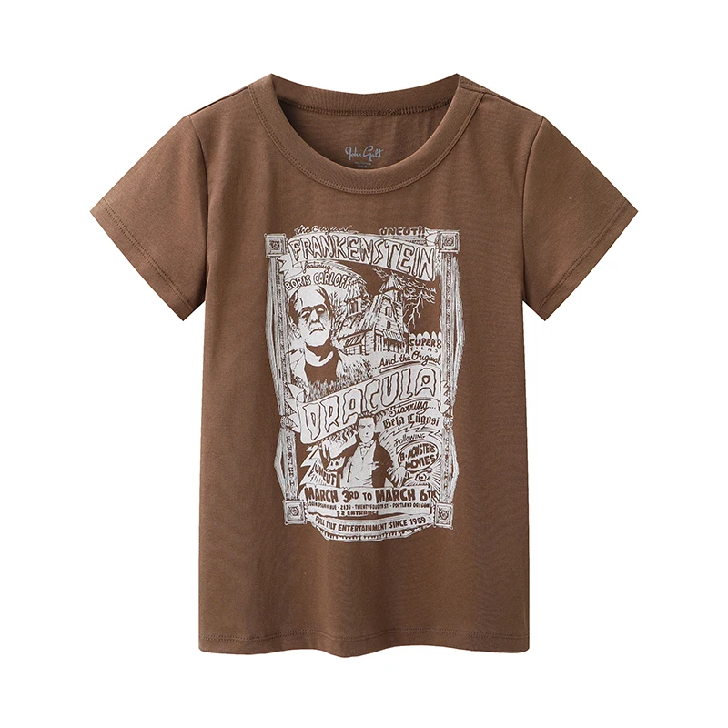 

Slim Girls Vintage Cotton Tshirts 2021 Summer Fashion Ladies Cute Cartoon Print Short Tees Streetwear Women Sweet Soft Tops Chic