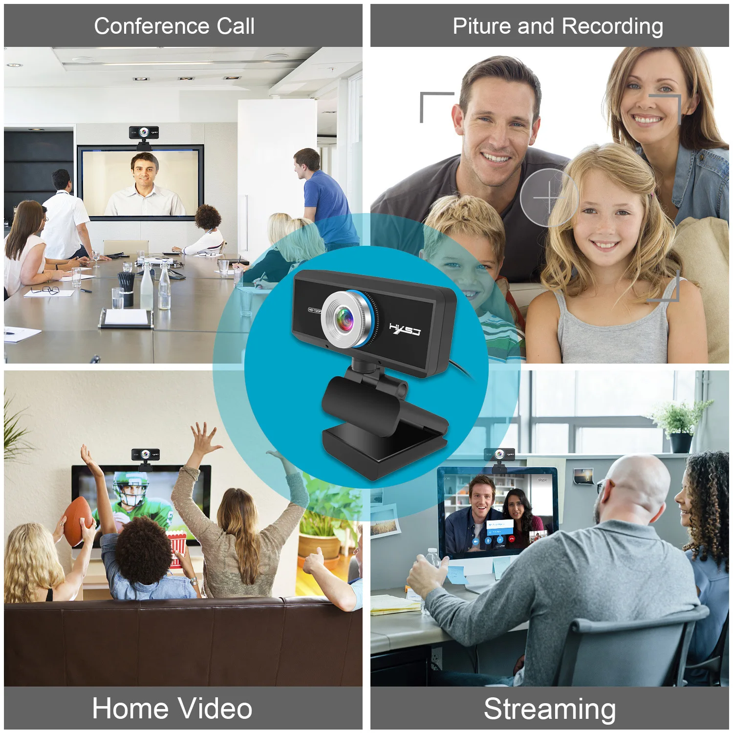 

1080P HD Webcam PC Desktop Laptop Skype Web Camera Mini Computer USB Web Camera Live Broadcast Video Calling Conference Work