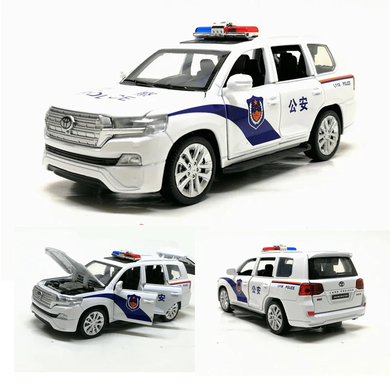 Новинка 1:32 литая под давлением литая модель автомобиля Toyota Land Cruiser, звуковой светильник, игрушечные машинки для детей, подарки для друзей