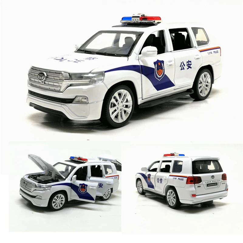 Новинка 1:32 литая модель автомобиля Toyota Land Cruiser со звуком и подсветкой игрушечные