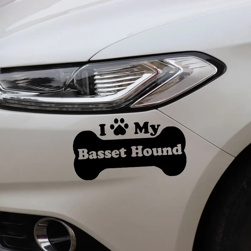 YJZT X см креативная виниловая наклейка автомобильная с надписью I Love Heart My bассет Hound