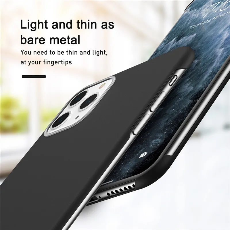 Ультратонкий Противоскользящий чехол USLION для iPhone 11 Pro Max XR XS 8 7 6 6s Plus сплошной цвет
