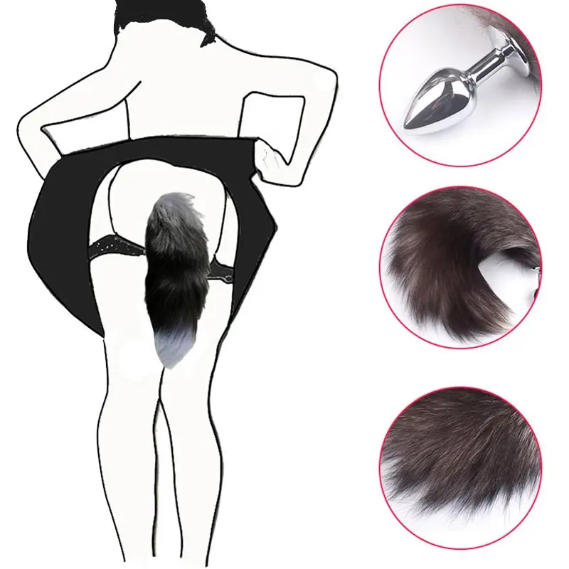 Металлический и силиконовый длинный хвост лисы аксессуары для взрослых Анальная