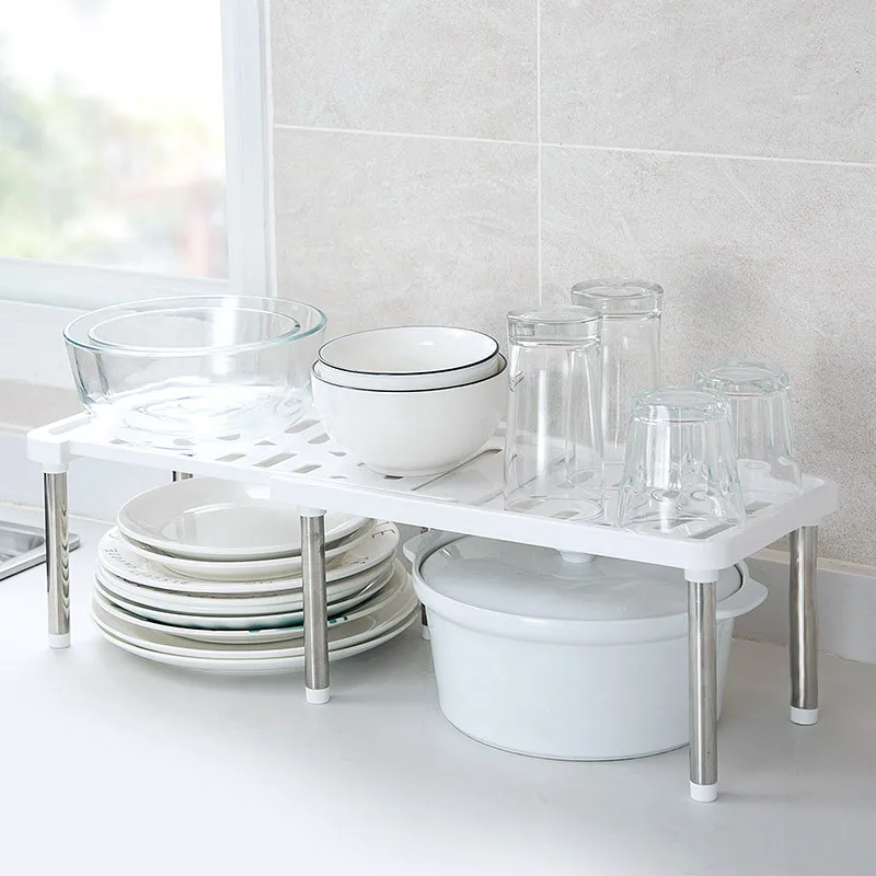 Стеллаж для хранения складной держатель Штабелируемый Органайзер Кухня шкаф