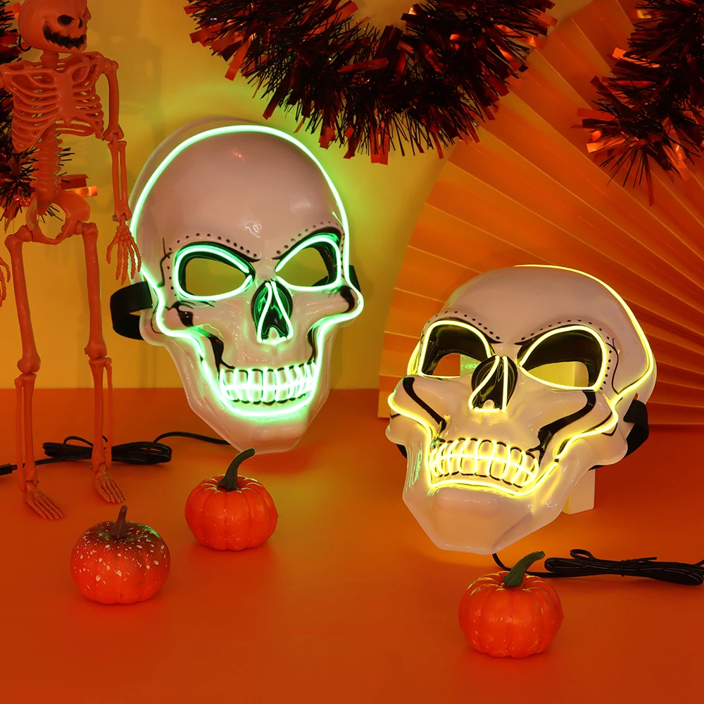 Маска для косплея на Хэллоуин светодиодная маска лица вечеринки маскарадные