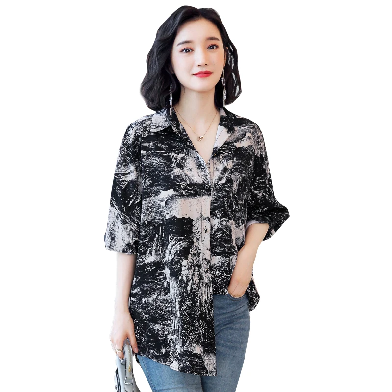 

Spring Oversized Long Sleeve Chiffon Blouse Women's Office Shirt Casual Tops Plus Size Blusas Mujer De Moda 2020 Casual Blouses