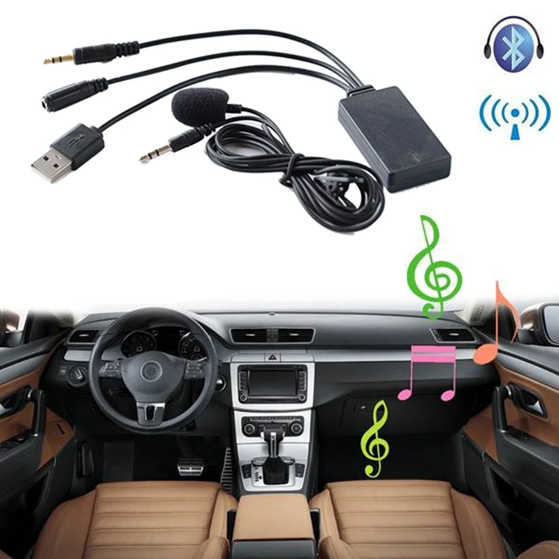 

Новый Универсальный беспроводной Bluetooth аудио адаптер микрофон гарнитура AUX кабель для Peugeot Citroen Toyota Kia