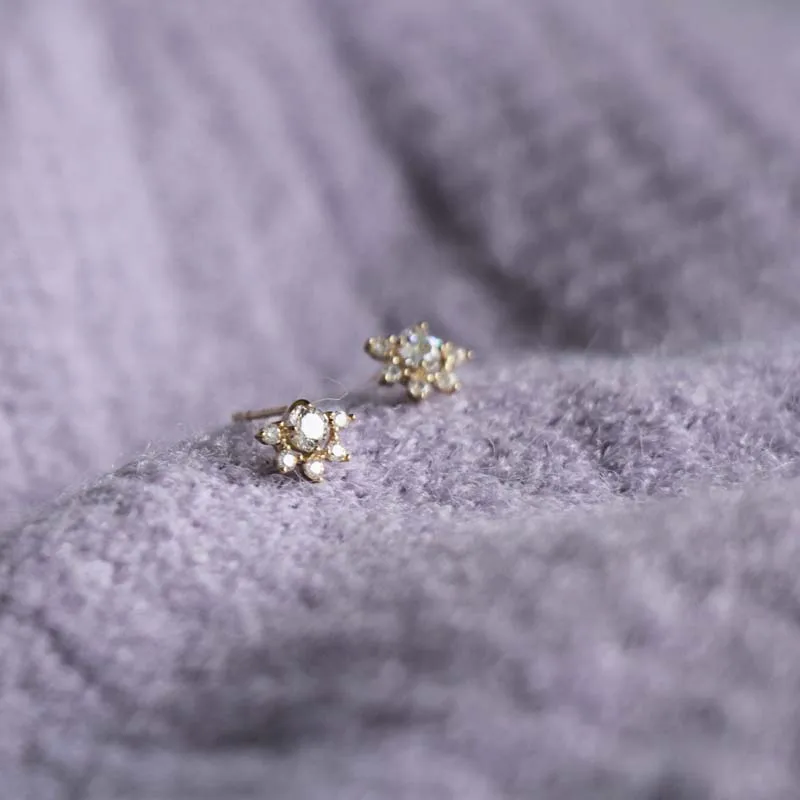 Серьги пусеты с золотыми кристаллами 9 K простой и стиль для свадебного душа