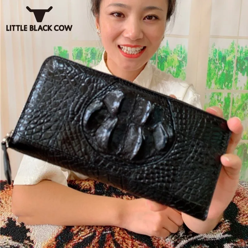 Кошелек мужской из натуральной крокодиловой кожи брендовый деловой удлиненный