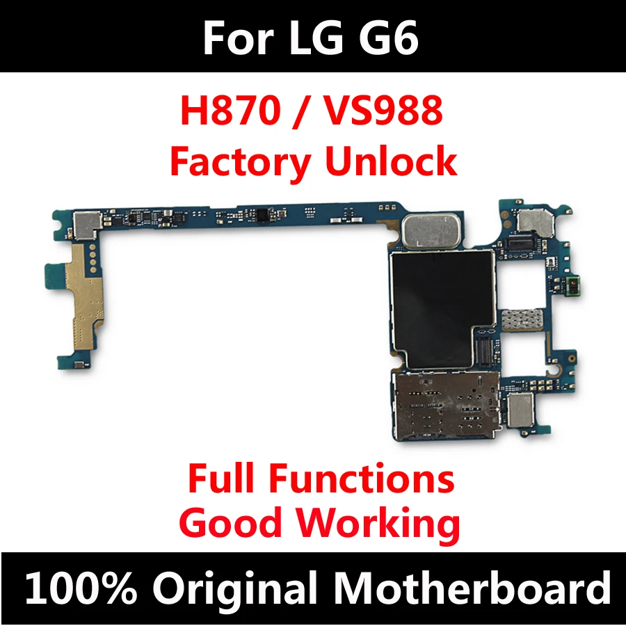 Новое поступление оригинальная материнская плата для телефона LG G6 H870 VS988 Заводская разблокировка ОС Android Полные функции логическая плата Хорошая рабочая