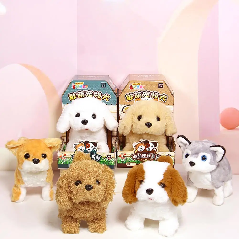 

RCtown Children Electric Plush Dog Toy Cute Simulation Puppy Plush Toys Smart Robot Dog Children's Toy Christmas Gift