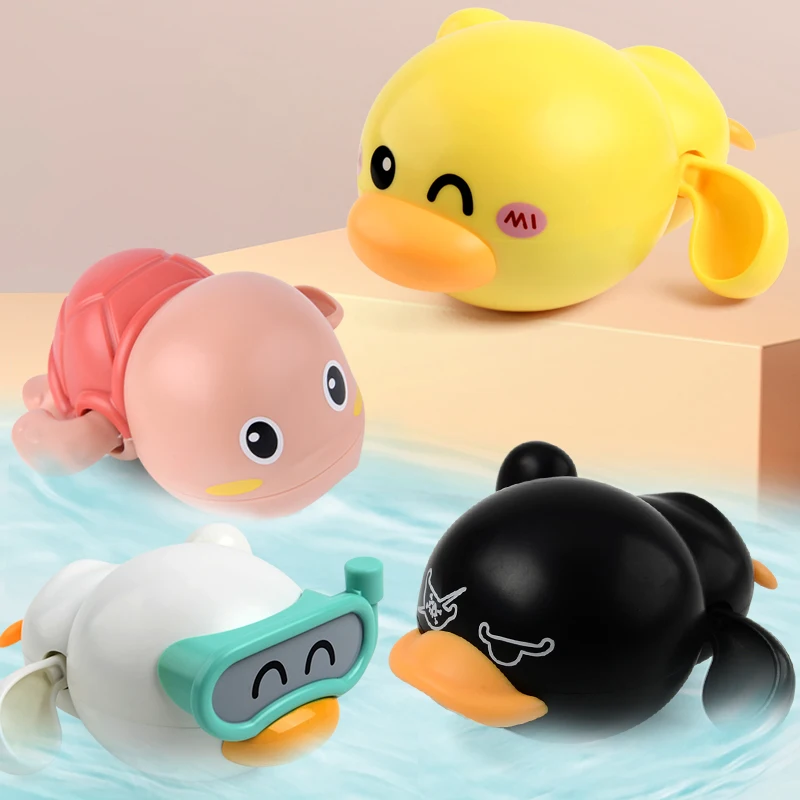 Children's Baby Clockwork Swimming Animals Turtles Ducks Dolphins Outdoor Bathroom Bathing Water Parent Game Toys