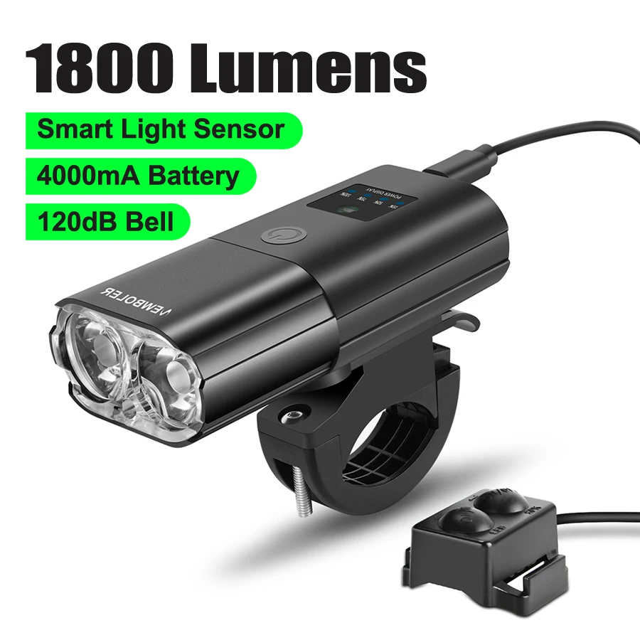 

Фсветильник на руль велосипеда NEWBOLER, 1800 лм, 4000 мАч