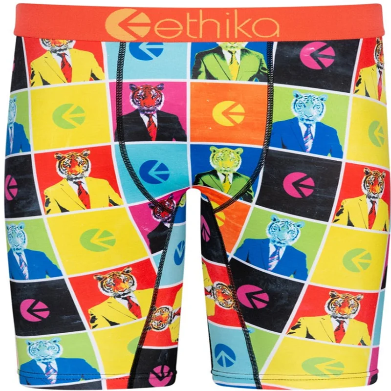 

Ethika Mens Underwear Is Soft And Breathable 2022 Latest Polyester Fashion Stitching Tiger Head Printing Casual Boxer Pants Pers