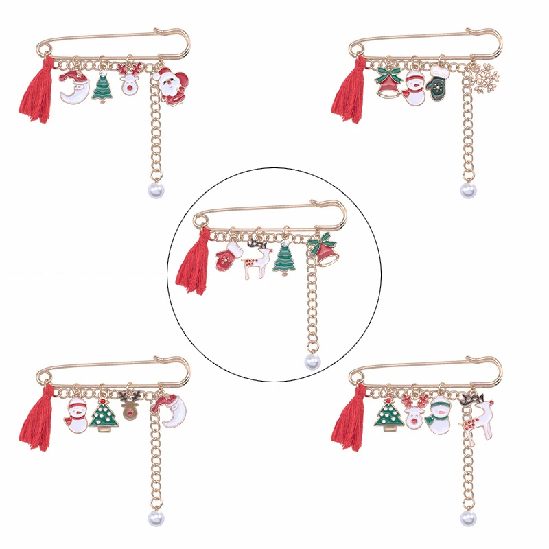 DIY рождественские броши для женщин и девочек милые очаровательные эмалированные