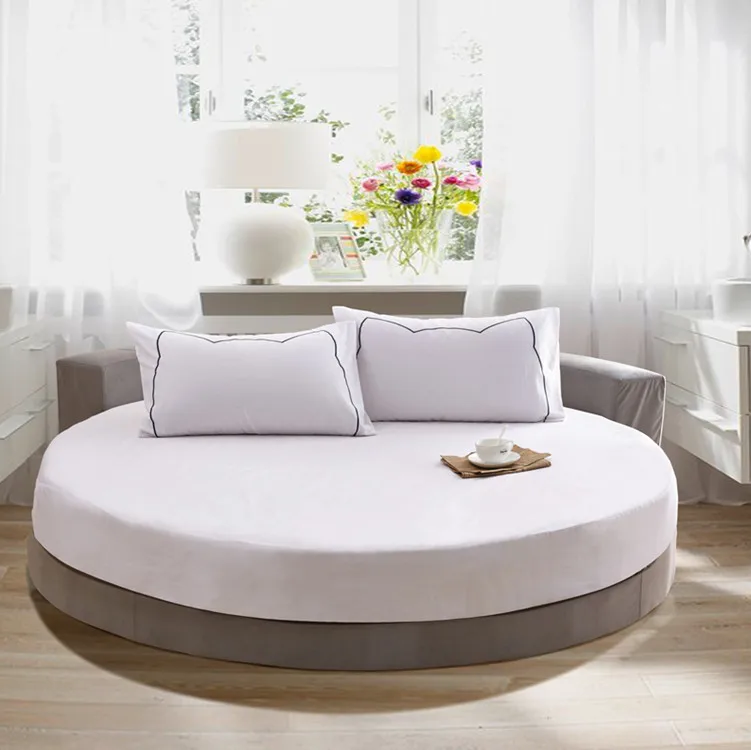

Hotel Round Bedding Fitted Bed sheet with Elastic band romantic Themed Hotel Round Mattress Cover Diameter 200cm-220cm