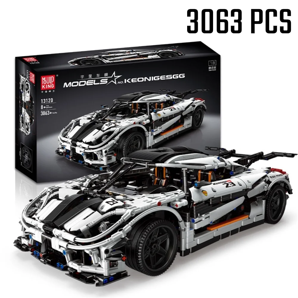 

Высокотехнологичные строительные блоки MOULD KING MOC, суперспортивные гоночные белые модели автомобилей, детские развивающие игрушки, подарки ...