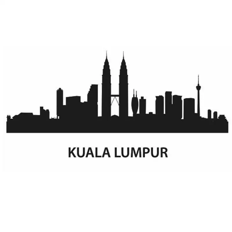 KUALA LUMPUR Skyline Наклейка на стену виниловая наклейка s Декор Фреска Искусство