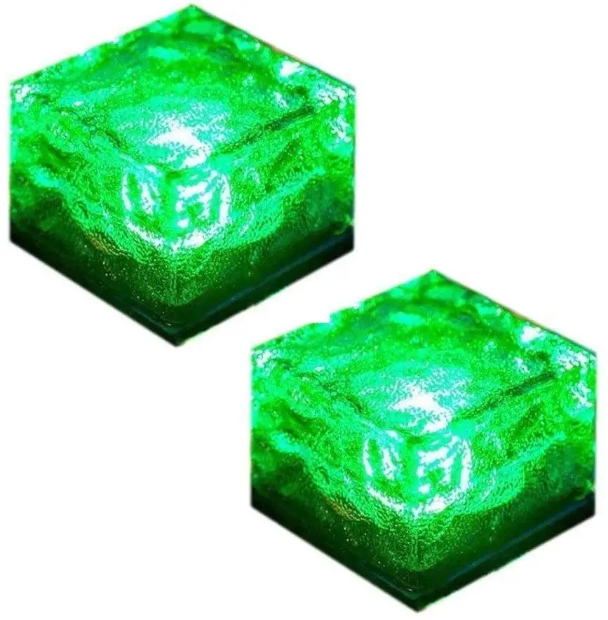 Солнечный Лед Кирпич светильник чистый цвет сад стеклянный путь Кристалл