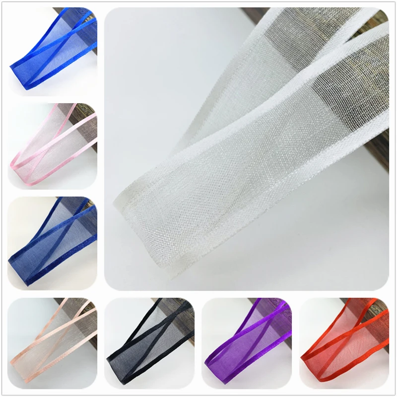 5 ярдов/Лот 20 мм атласная лента из органзы для банта свадебное Рождественское