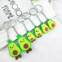 trend new pvc soft avocado key ring pendant plant fruit doll car key ornaments
