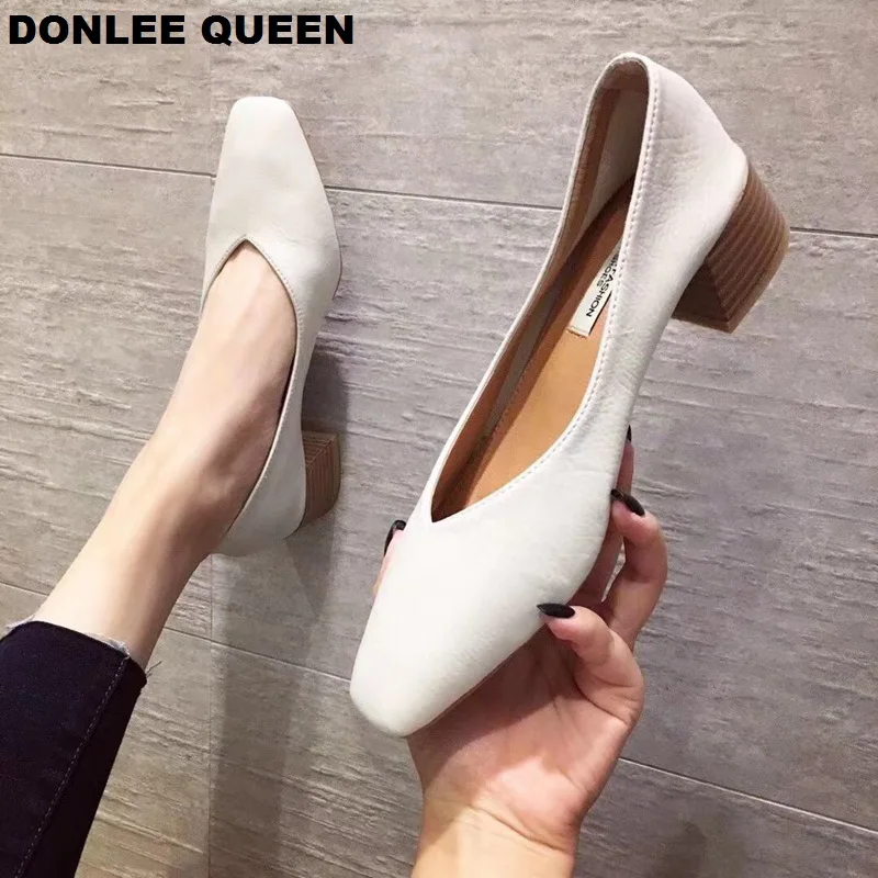 DONLEE QUEEN/обувь на толстом каблуке женские туфли-лодочки Рабочая обувь с квадратным